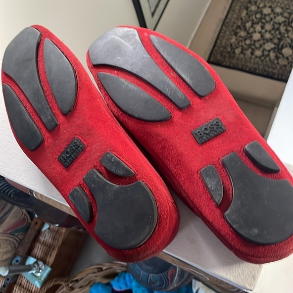 BOSS Red Suede Driving Loafers Men Size 7.5 - Picture 9 of 9
